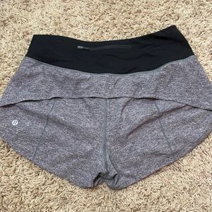 Grey Lululemon Speed Up Shorts